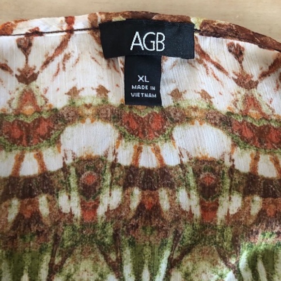 AGB Blouse v-neck 3/4 length sleeve XL 100% polyester - Picture 3 of 11